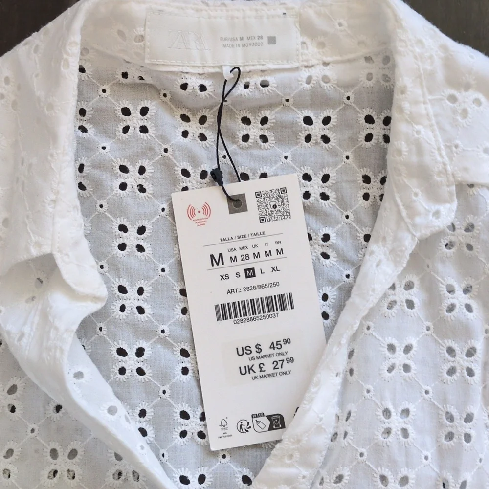 Zara Olive Green Linen Dress And Eyelet Top - Picture 3 of 6